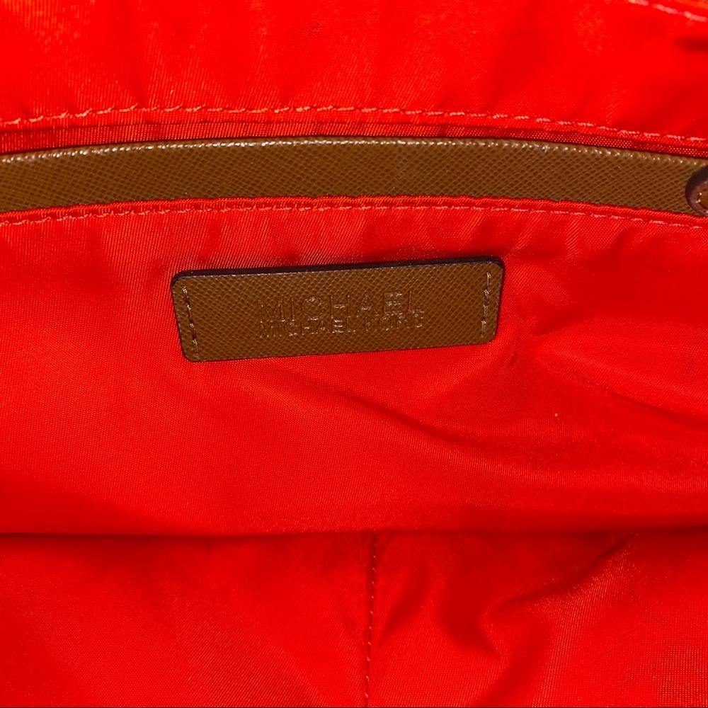 Michael Kors Kempton Golden Yellow Pocket Nylon Leather Trim Bag - Picture 9 of 14